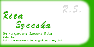rita szecska business card